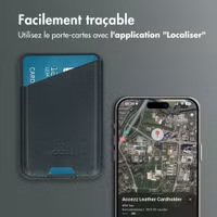 Accezz Porte-cartes en cuir magnétique - Compatible avec Apple Find My - Cedar Green
