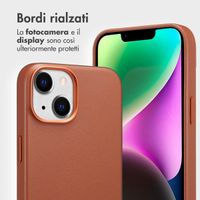 Accezz Étui de télephone portefeuille en cuir 2-en-1 avec MagSafe Apple iPhone 14 - Sienna Brown