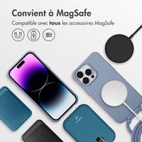 imoshion Coque arrière Color avec cordon amovible et MagSafe Apple iPhone 14 Pro Max - Ash Blue