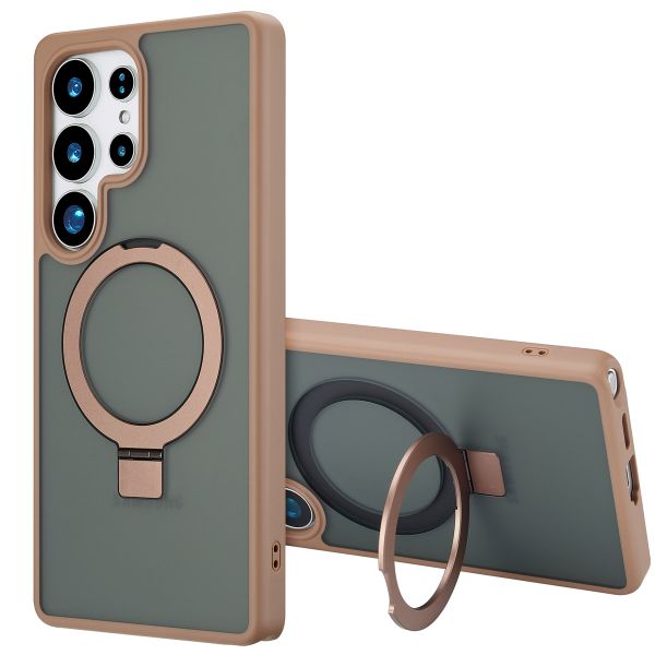 Accezz Coque Ring Stand avec MagSafe Samsung Galaxy S25 Ultra - Brown