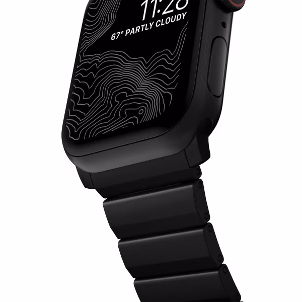 Nomad Bracelet à maillons en titane Apple Watch Series 1 t/m 11 / SE / Ultra (44/45/46/49 mm) - Noir