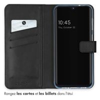 Selencia Étui portefeuille en cuir véritable Samsung Galaxy A14 (5G/4G) - Noir
