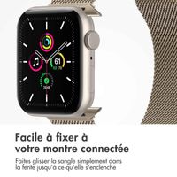 imoshion Bracelet magnétique milanais Apple Watch Series 1 - 9 / SE (38/40/41 mm) | Series 10 / 11 (42 mm) - Taille M - Starlight