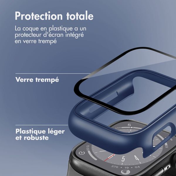 imoshion Coque rigide à couverture complète Apple Watch 7 / 8 / 9 - 41 mm - Bleu foncé
