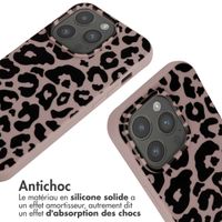 imoshion Coque design en silicone avec cordon Apple iPhone 15 Pro - Animal Pink