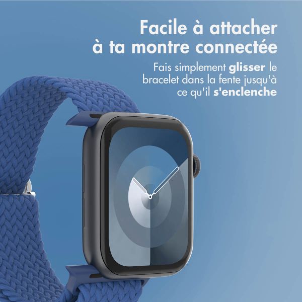 imoshion Bracelet tissé en nylon Apple Watch Series 1 á 9 / SE (38/40/41 mm) | Series 10 / 11 (42 mm) - Bleu Foncé
