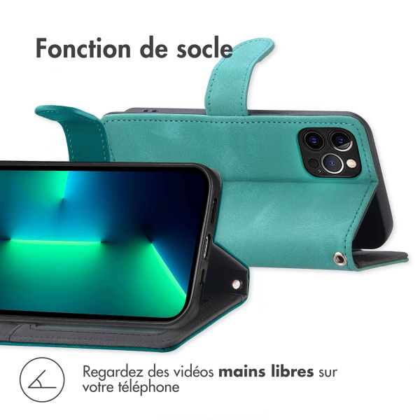 imoshion Etui de téléphone portefeuille avec cordon iPhone 12 (Pro) - Turquoise