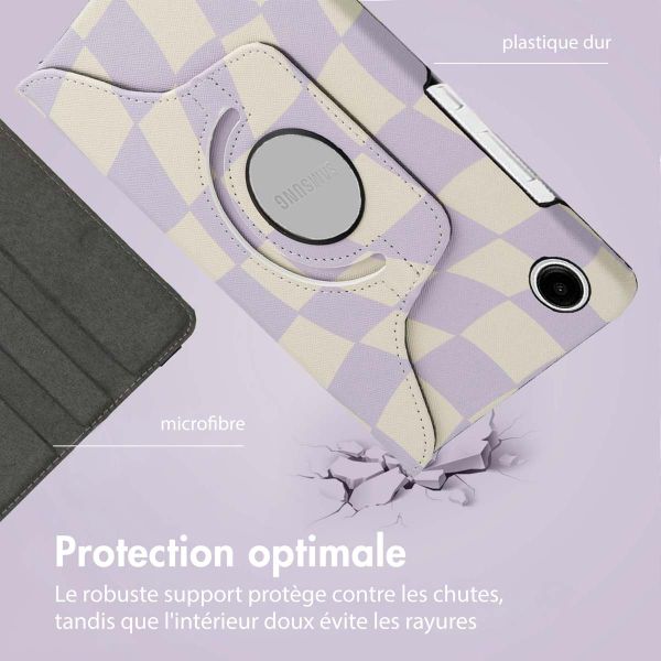 imoshion Coque tablette Design rotatif à 360° Samsung Galaxy Tab A9 8.7 pouces - Dancing Cubes