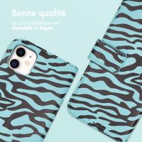 imoshion Étui de télephone portefeuille Design Apple iPhone 11 - Black Blue Stripes