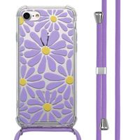 imoshion Coque Design avec cordon Apple iPhone SE (2022 / 2020) / 8 / 7 - Tropical Violet Flowers Connect