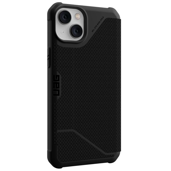 UAG Etui de téléphone portefeuille Metropolis iPhone 14 Plus - Kevlar Black