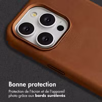 Accezz Coque MagSafe en cuir vintage Apple iPhone 15 Pro - Tabacco Cognac