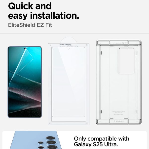 Spigen EliteShield EZ Fit avec plateau d'installation - 1 pack Samsung Galaxy S25 Ultra