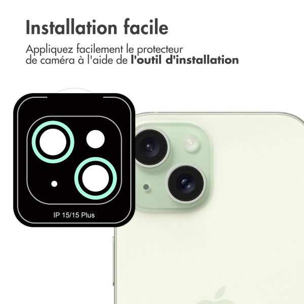 imoshion Lot de 2 protections d'objectif de caméra Apple iPhone 15 / 15 Plus - Green