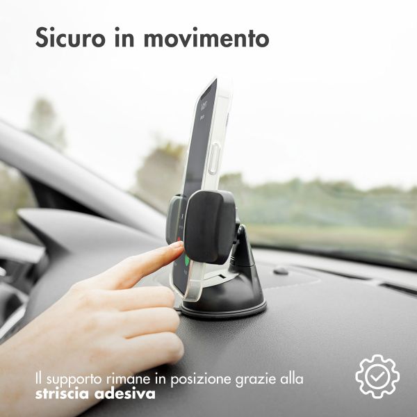imoshion Support de téléphone pour voiture - Réglable - Tableau de bord et pare-brise - Noir