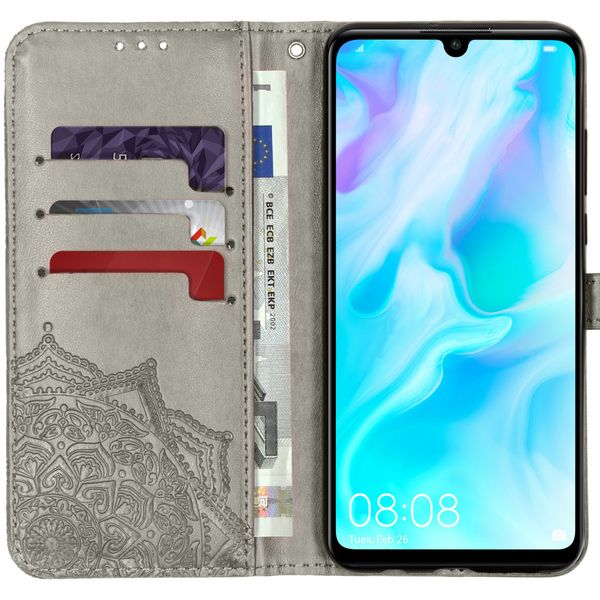 Etui de téléphone portefeuille Huawei P30 Lite - Gris