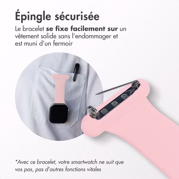 imoshion Bracelet infirmier en silicone Apple Watch Series 1 t/m 9 / SE (38/40/41 mm) | Series 10 / 11 (42 mm) - Rose