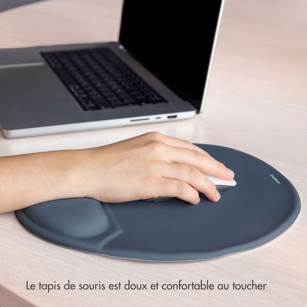 imoshion Tapis de souris ergonomique - Tapis de souris avec repose-poignet - 30 x 25 cm - Bleu seal