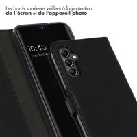 Selencia Étui portefeuille en cuir véritable Samsung Galaxy A14 (5G/4G) - Noir