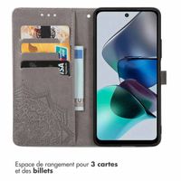 imoshion Etui de téléphone portefeuille Mandala Motorola Moto G13 / G23 - Gris