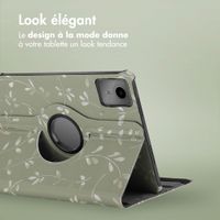 imoshion Coque tablette Design rotatif à 360° Lenovo Tab M11 - Green Flowers