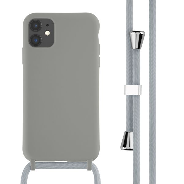 imoshion Coque en silicone avec cordon Apple iPhone 11 - Gris clair