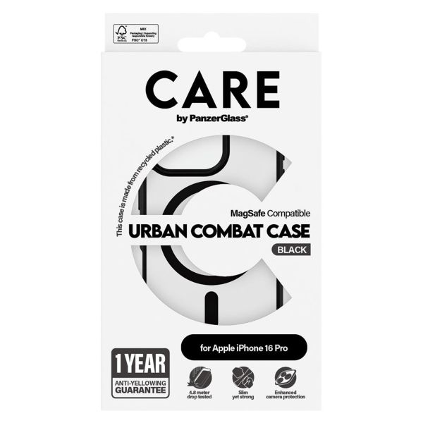 CARE by PanzerGlass Coque Urban Combat MagSafe Apple iPhone 16 Pro - Urban Combat Black