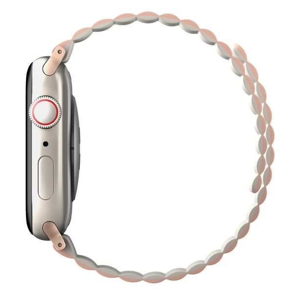 Uniq Bracelet Revix réversible Apple Watch Series 1 t/m 9 / SE (38/40/41 mm) | Series 10 / 11 (42 mm) - Blush Pink / Beige