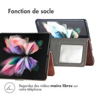 imoshion Étui de téléphone portefeuille Luxe Samsung Galaxy Z Fold 4 - Brun