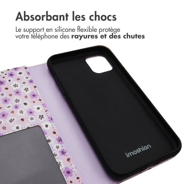 imoshion ﻿Étui de téléphone portefeuille Design iPhone 11 - Purple Flowers