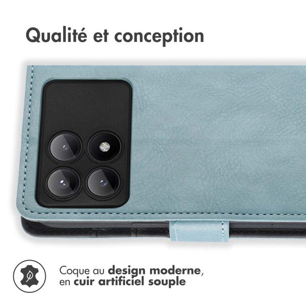 imoshion Étui de téléphone portefeuille Xiaomi Poco X6 Pro - Bleu clair