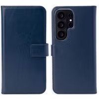 Selencia Étui portefeuille en cuir véritable Samsung Galaxy S26 Ultra - Bleu foncé