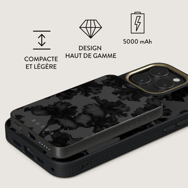 Burga Powerbank magnétique 5 000 mAh - MagSafe et Qi2 - Nocturnal / Gunmetal