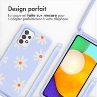 imoshion Coque design en silicone avec cordon Samsung Galaxy A52(s) / (5G/4G) - Lila Flower Distance