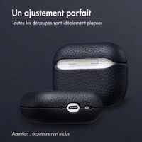 Accezz Coque en cuir véritable  Apple Airpods Pro 3 - Bleu foncé