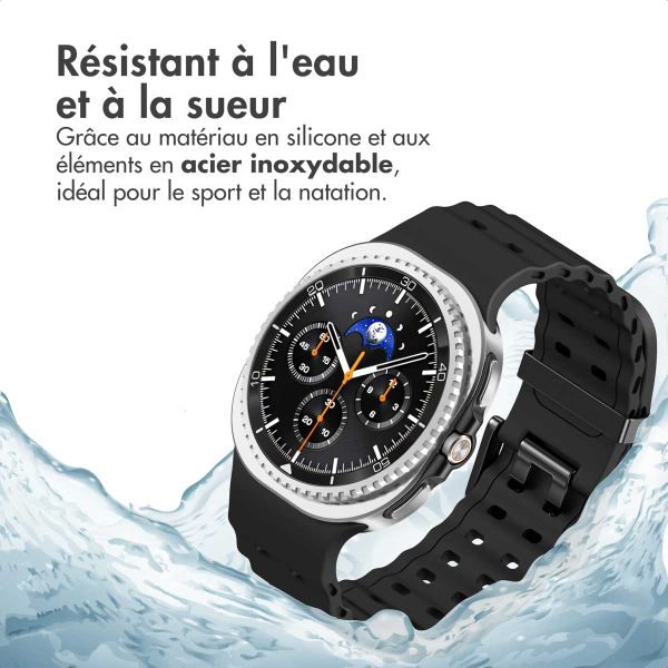 imoshion Bracelet Ocean en silicone Samsung Galaxy Watch 8 (40/44mm) / Classic (46mm) - Noir