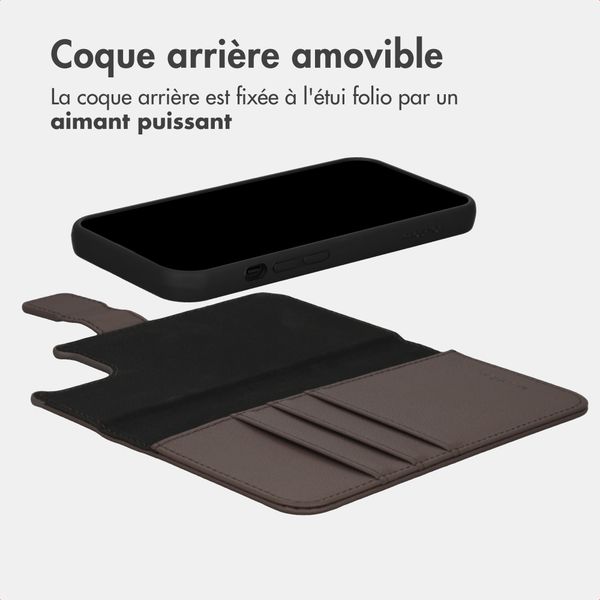 imoshion Étui portefeuille luxe 2-en-1 amovible Apple iPhone 13 - Marron