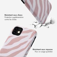 Selencia Coque arrière Vivid Tough iPhone 11 - Colorful Zebra Old Pink