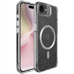 imoshion Coque arrière transparente Pailletée avec MagSafe Apple iPhone 16e - Argent