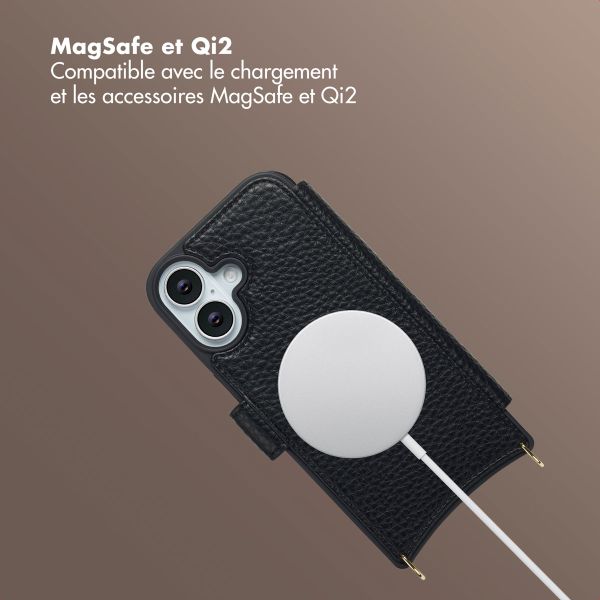 Selencia Étui Riva avec MagSafe et cordon de téléphone Apple iPhone 17 - Noir