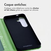imoshion Étui de télephone portefeuille Design Samsung Galaxy S25 - Green Flowers