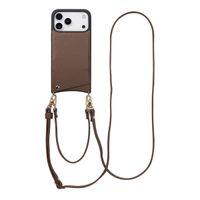 Selencia Coque de télephone Nova avec cordon et porte-cartes Apple iPhone 17 Pro Max - Mocha Brown