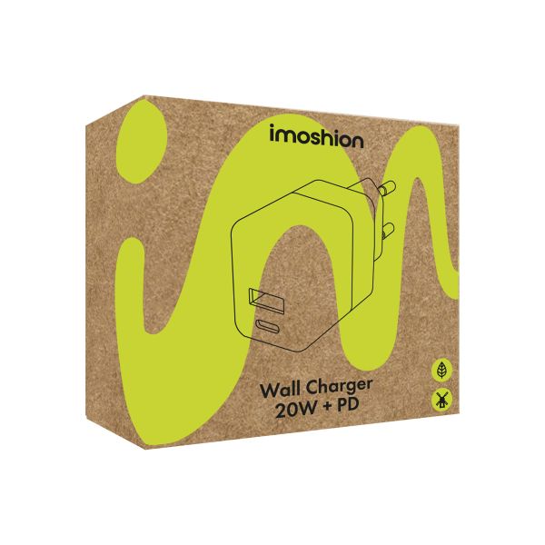 imoshion Wall Charger - Chargeur - Connexion USB-C et USB - Power Delivery - 20 Watt - Blanc