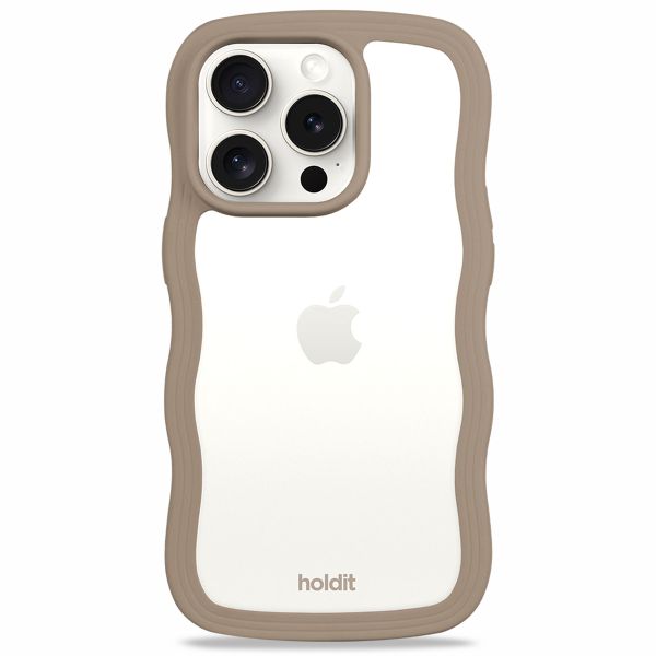 Holdit Coque Wavy iPhone 15 Pro Max - Mocha Brown / Transparent