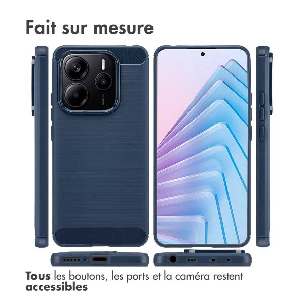 imoshion Coque Brushed Xiaomi Redmi Note 14 (5G) - Bleu foncé