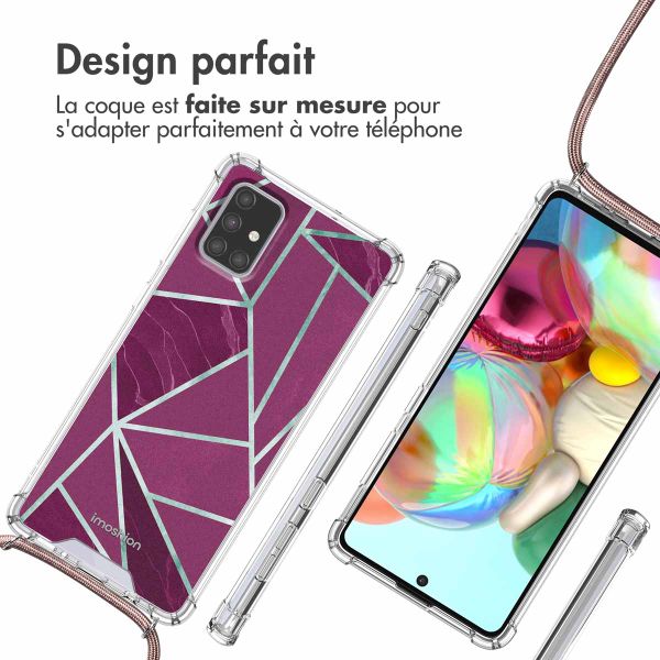 imoshion Coque Design avec cordon Samsung Galaxy A71 - Bordeaux Graphic