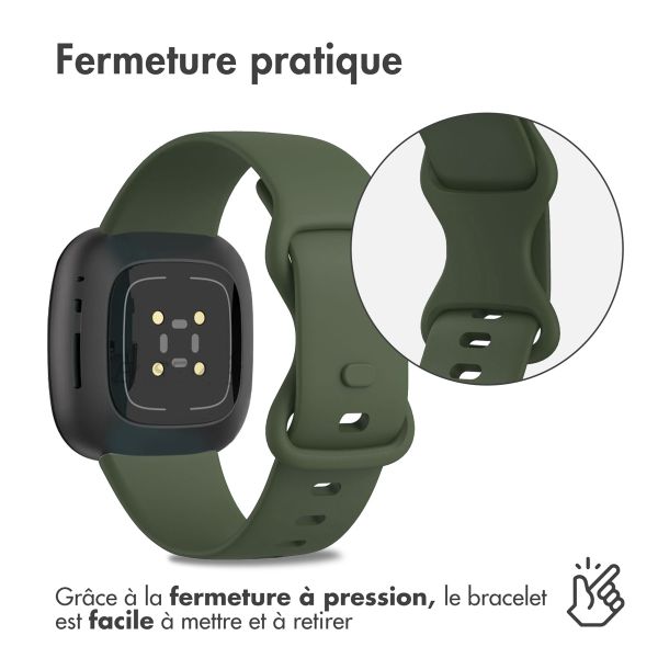 imoshion Bracelet en silicone le Fitbit Versa 4 / 3 / Sense (2) - Vert foncé