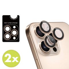 imoshion Lot de 2 protections d'objectif de caméra Apple iPhone 16 Pro / 16 Pro Max - Desert / Titanium