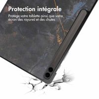 imoshion Coque tablette Design Trifold Samsung Galaxy Tab S10 Plus / Tab S9 FE Plus / Tab S9 Plus - Black Marble
