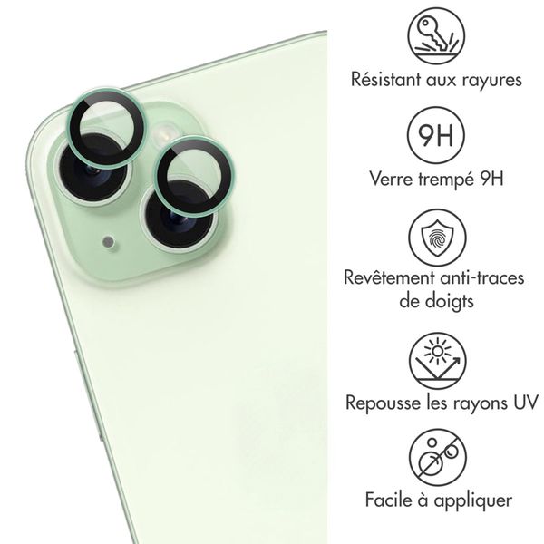 imoshion Lot de 2 protections d'objectif de caméra Apple iPhone 15 / 15 Plus - Green
